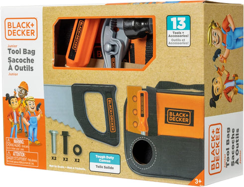 BLACK+DECKER Junior Tool Bag 13 Piece Set - includes Hammer, Hand Saw, Screw Driver & More!...