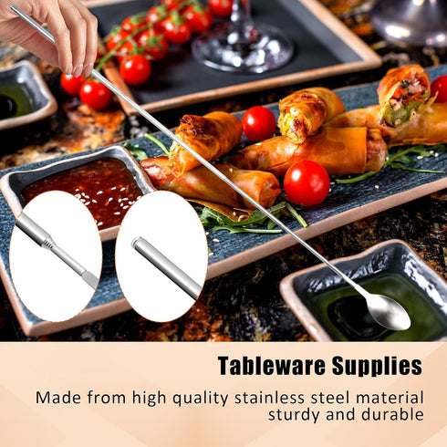 Telescopic Spoon Retractable Spoon Extending Spoon 20~63cm/ 8~24.8inch Long, Stainless Steel Telescopic Spoon Extendable Cooking Spoons Extra Long...