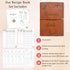 Blank Recipe Book To Write In Your Own Recipes,5.6 X 8.2 Recipe Ring Binder with PU Leather Cover,Recipe Journal with 160 Recipes (brown)...