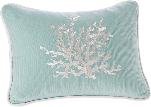 Harbor House Modern Design Decorative Pillow Hypoallergenic Sofa Cushion Lumbar, Back Support, Oblong 12" x 16", Coastline, Cotton Blue...