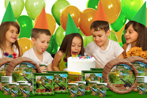 Fort nite Party Supplies - Battle Gamer Birthday - Fortnight Video Game Party Decorations | Disposable Tableware Set Includes Plates Napkins Cups ...
