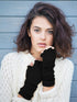 2 Pairs Unisex Fingerless Gloves Half Finger Stretchy Knit Gloves Lengthen Wrist Mittens Winter Warm Gloves...