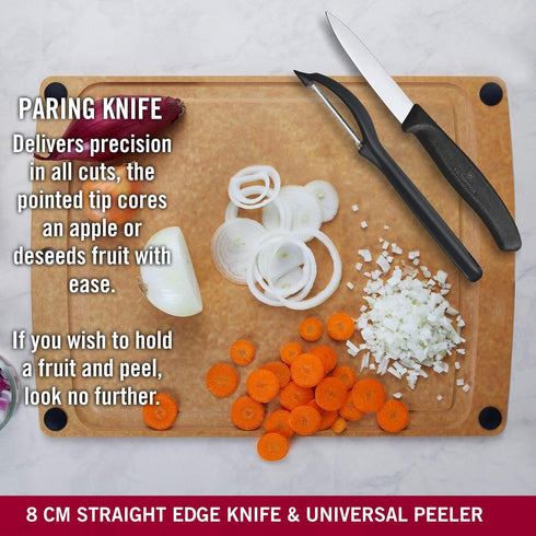 Victorinox Swiss Classic Set with Peeler, 3 Pieces Paring Knife, Set of 3, Black, 6.7113.31...