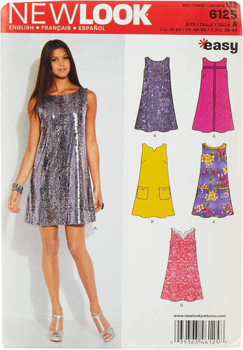 Simplicity Creative Patterns New Look 6125 Misses' Dress, A (10-12-14-16-18-20-22)...