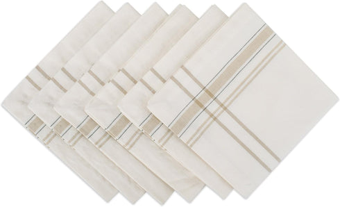 DII French Stripe Tabletop Collection Farmhouse Style Dining Table Linen Napkin Set, 20x20, White Chambray, 6 Piece...