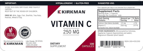 Kirkman Vitamin C 250 mg 100-count...