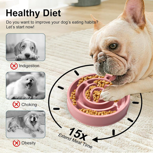 Jenilily Slow Feeder Bowls Anti-Slip Puzzle Interactive Bloat Stop Bowl Anti-Choking Dog Bowl for Small and Medium Dogs...