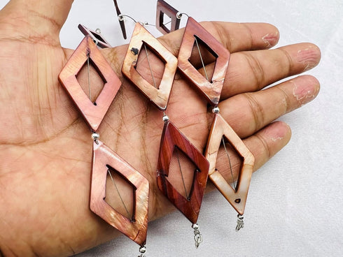 1 Strand Mother of Pearl 3 Pcs Beads Size 35x25mm Marquoise Shape Cut Smooth Beads for Jewellery Making, Beading & Craft Supplies KCRAFTS-RK_k90...