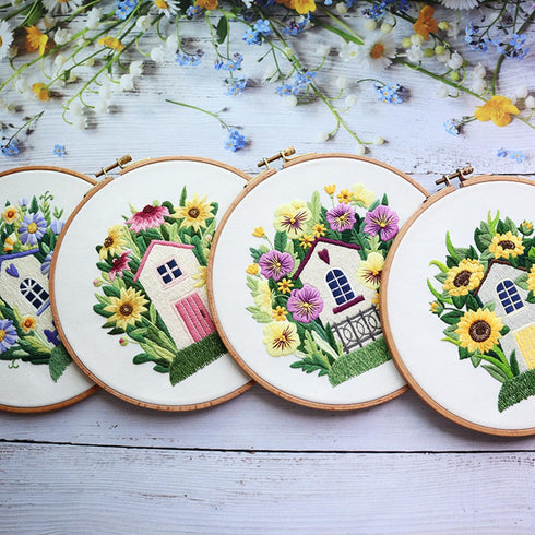 Zheeyee Embroidery kit for Adults Beginners Cross Stitch Kits for Beginners Hand Embroidery with Plant Patterns and Instructions DIY Kits for Adul...