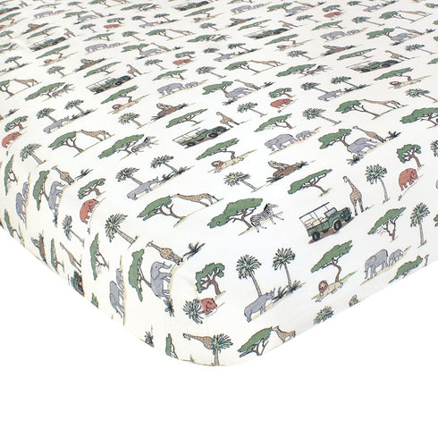 Hudson Baby Unisex Baby Cotton Fitted Crib Sheet, Going On Safari, One Size...