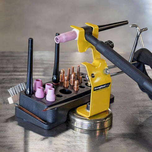 Strong Hand Tools ATT180 TIG Welding Part Organizer, Wire Brush Holder, 25 Cavities, 3 Rod Storage Slots...