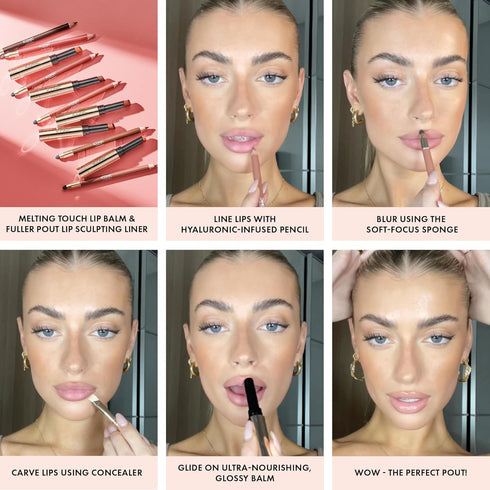 ICONIC LONDON Fuller Pout Sculpting Lip Liner | Blendable, Dual Ended Lip Liner with Creamy Colour and Lip Sponge for Buffing, Cruelty-Free, Vegan...