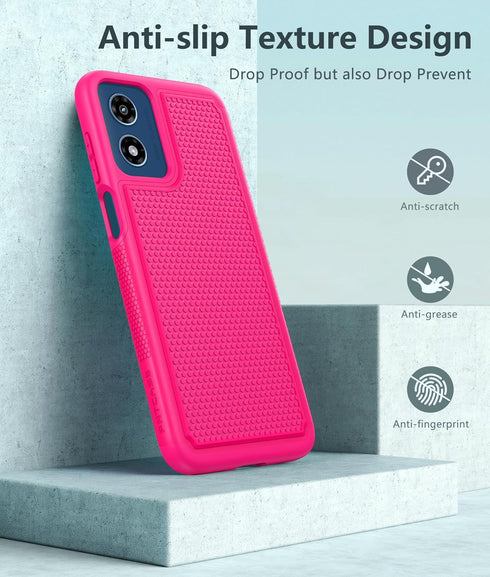 FNTCASE for Motorola Moto G-Play-2024 Case: Dual Layer Protective Heavy Duty Cell Phone Cover Shockproof Rugged with Non Slip Textured Back - Mili...