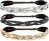 Hipsy Women's Adjustable Cute Fashion Bling Glitter Headband Braid Hairband Multi Pack (3pk Gold/Black/Silver Braided Bling Glitter)...