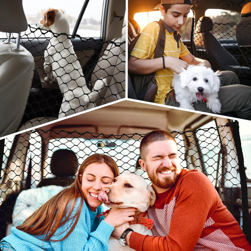 Dog Car Net Barrier for SUV - Pet Car Divider Back Seat Barrier Net, Easy to Install and Remove,Adjustable Car Dog Divider for Trucks, SUV, Vans, ...