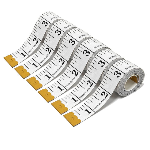 6 Pack Soft Measuring Tape for Body,Double Scale Fabric Craft Tape Measure Sewing Tailor Cloth Flexible Ruler for Weight Loss 60 inch/150cm,White...