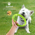 Dog Chewing Ring - Soft Rubber Ring Dental Chewing Teething Biting Chasing Training Toy for Small and Medium Dog Puppy - 10", Green...