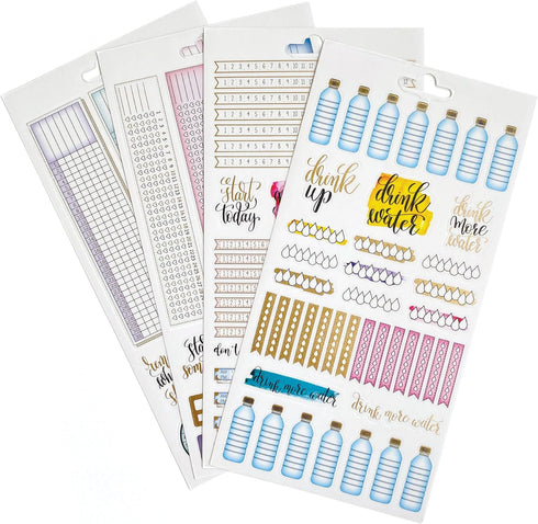Paper House Productions Planner Sticker Day Tracker Set of 4 Packs of Sticker Sheets for Planners, Journaling and Crafting...