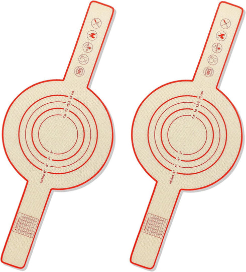 Nuenen 2 Pcs Silicone Baking Mat for Dutch Oven Bread Baking Non Stick Bread Mat Bread Sling Dutch Oven with Long Handle 0.7 mm Thickened Baking B...