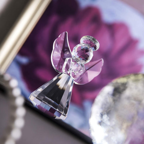 HDCRYSTALGIFTS 3inch Crystal Guardian Angel Figurine Paperweight Decor Glass Angel Statue Ornaments Art Collectible Gift for Women (Clear)...