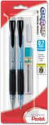 Pentel Champ Automatic Pencil with Lead and 2 Erasers, 0.7mm, Assorted Barrels, 2 Pack (AL17LEBP2)...