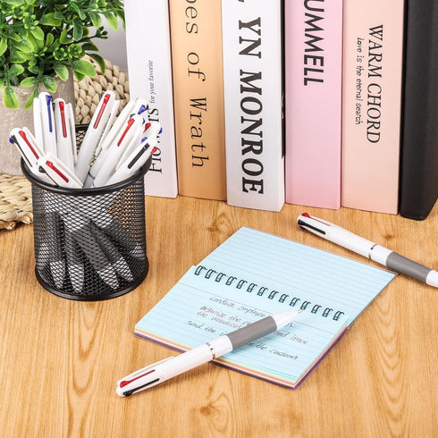 12Pcs 3-in-1 Multicolor Ballpoint Pen 0.5mm Retractable Fine Point Pens for Students Nurse Office Workers, Black Blue Red Color...