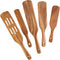 Wooden Spurtles Set for Cooking, 5 Pcs Natural Teak Wood Slotted Spurtles for Stirring, Mixing, Serving, Non-Stick Heat-Resistant Kitchen Utensils...