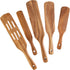 Wooden Spurtles Set for Cooking, 5 Pcs Natural Teak Wood Slotted Spurtles for Stirring, Mixing, Serving, Non-Stick Heat-Resistant Kitchen Utensils...