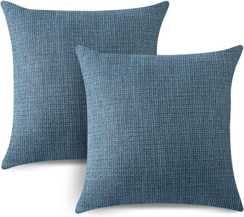 OTOSTAR Linen Throw Pillow Covers Set of 2 Decorative Square Pillowcases Cushion Covers 22x22 Inch for Home Decor Sofa Bedroom Car 55 x 55 CM Blue...
