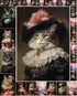 Decoupage Paper Pack (35 Sheets 6"x8") Funny Fancy Cats Wearing Victorian Era Dresses in Pink Castles FLONZ Vintage Illustration Pictures Cards fo...