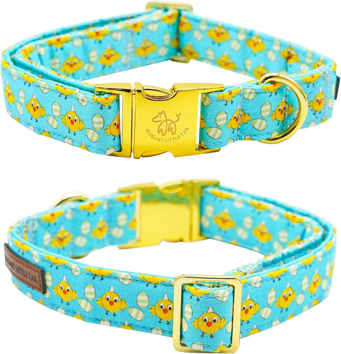 Elegant little tail Easter Day Dog Collar, Dog Collar with Bow Chicken Eggs Print Dog Collar Pet Collar Gift Dog Bowtie Adjustable Dog Collar for ...