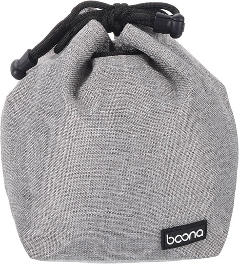 PATIKIL Soft Drawstring Lens Case, Lens Pouch Bag with Cotton Pad 3.94" x 3.94" Thick Fleece Cloth Camera Lens Bag for SLR Lens Water Cups, Grey...