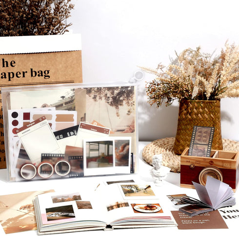 114 Pieces Scrapbooking Materials Scrapbook Supplies Pack for Art Journaling Bullet Junk Journal Planners Art DIY Paper Stickers Washi Tape Craft ...