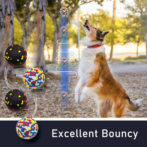 6 Pcs Dog Balls Tennis Ball for Aggressive Chewers Indestructible Dog Teething Chew Toys for Large Medium Small and Puppies, More Biting-Proof Ato...