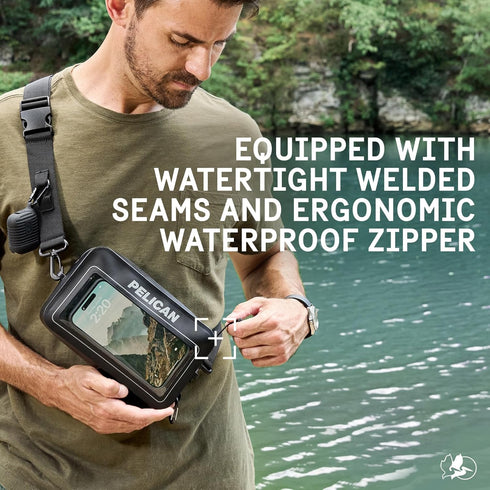 Pelican Marine Waterproof Sling Bag 2L - Crossbody Bag for Women/Men w/Detachable Adjustable Strap and Touchscreen Compatible Phone Compartment - ...