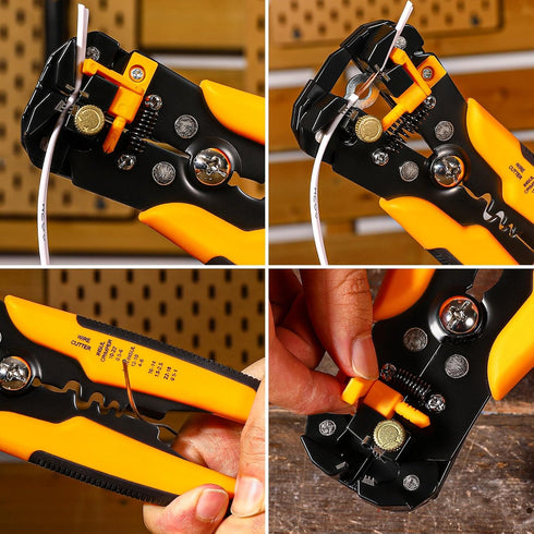 11" Self-Adjusting Wire Stripper/Wire Cutter, Heavy Duty, for 10-20 AWG Solid, Precision Wire Stripper & Cutter, Multi-Function Pliers - High Leve...
