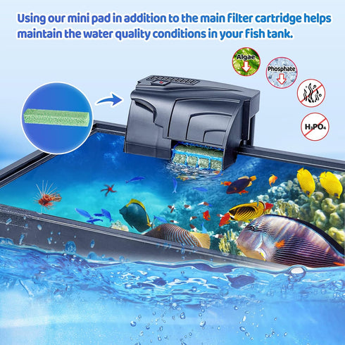 HiTauing 12 Count Phosphate Reducer Filter Pads for aqueon?Fish Tank Filter Pads for QuietFlow LED PRO Model 30 and 50...