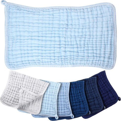 Irenare 6 Pack Muslin Burp Cloths Cotton Baby Burping Rags Large 20 x 10 Inch 6 Layers Spit up Rags Soft Absorbent Multicolor Wash Cloths Diapers ...