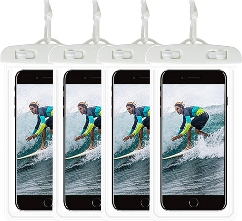 Waterproof Phone Pouch 4Pack, Floating Underwater Phone Case Dry Bag Lanyard Universal IPX8 for iPhone 15 14 13 Pro Max Plus Samsung Galaxy S24 Ul...