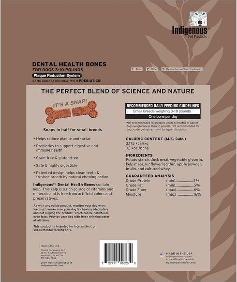 Indigenous Dental Health Bones — Duck and Apple Flavor Mini 13oz...