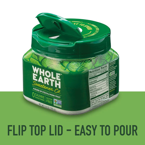 WHOLE EARTH Stevia & Monk Fruit Plant-Based Sweetener, 9.8 Ounce Jar...