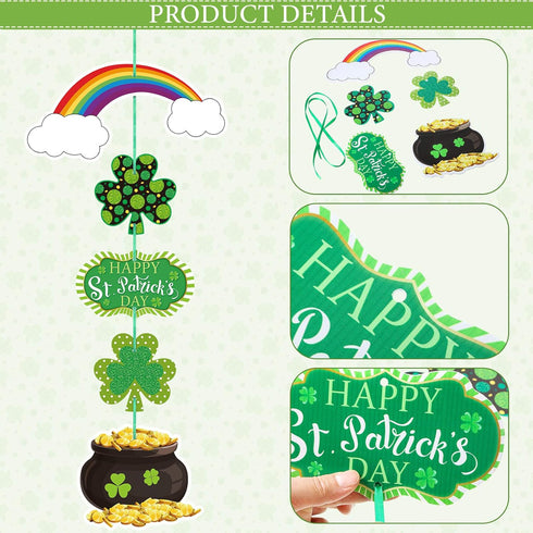 St. Patrick's Day Door Sign St. Patrick's Day Themed Hanging Welcome Sign Irish Hanging Door Decor with Shamrock for Saint Patricks Day Wall Ornam...