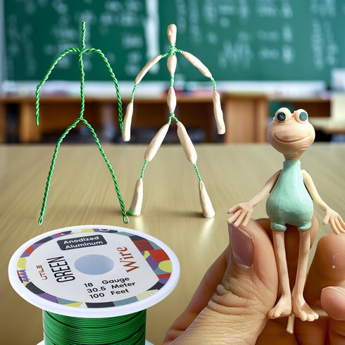 UTILE Armature Aluminum Wire 100 ft 18 Gauge 1.2 mm Anodized Craft Bendable Wire – Sculpting Metal Green Wire for Bonsai Trees, Clay, Crafts, Plan...