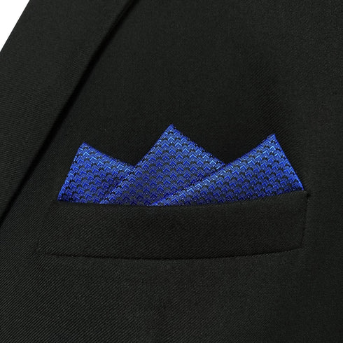 S&W SHLAX&WING Pocket Squares for Men Royal Blue Solid Color for Mens Suits...