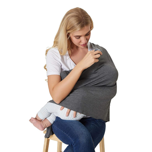 NeoTech Care Baby Nursing Cover Breastfeeding Scarf | Soft Fabric (Gray)...