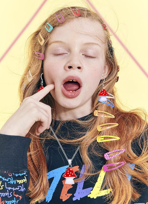 HSWE 263 PCS Charm Bracelet Making Kit,Colorful Gummy Candy Bear Milk Tea Lollipop Flower Pendant Charms Cute Funny Mushroom Earring Necklace DIY ...