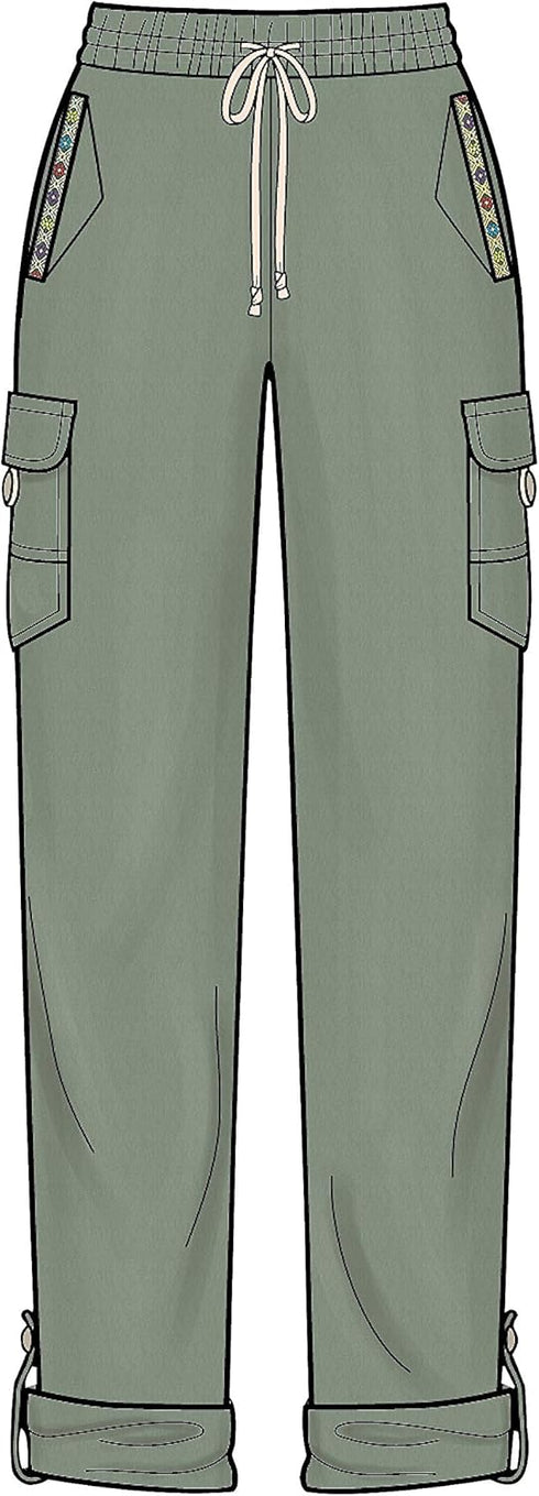New Look UN6644A Sewing Pattern N6644 Misses' Cargo Pants and Knit Top, Various, White...