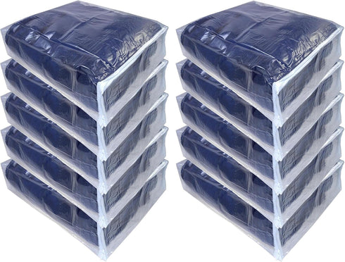 Set of 10 Clear Vinyl Zippered Blanket Storage Bags 15x18x5 Inch...