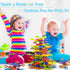 Stack-a-Rainbow-Tree Plastic Stacking Blocks 70 Piece, Balance Game Building Toys for Kids Ages 3-8, Preschool Kindergarten Educational Montessori...