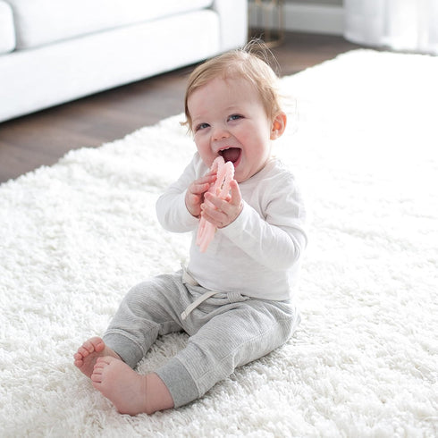 Dr. Brown's Flexees Pink Bunny, Soft 100% Silicone Baby Teether, BPA Free, 3m+...